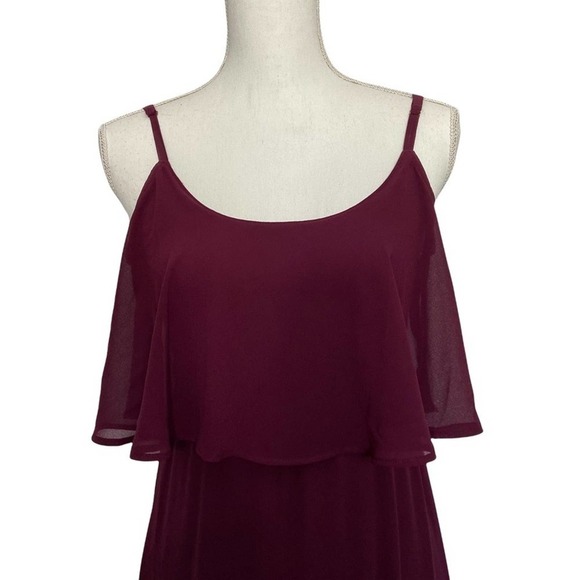Show Me Your Mumu Caitlin Ruffle Maxi Dress Merlot - Picture 8 of 12